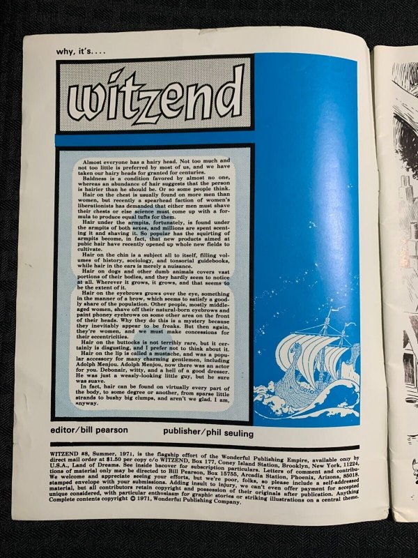 1971 WITZEND FANZINE #8 VG 4.0 Wally Wood / Frank Frazetta / Steve Ditko
