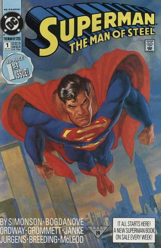 SUPERMAN MAN OF STEEL (1991) 1 VF-NM COMICS BOOK 