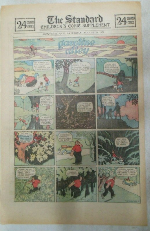 (50) Gasoline Alley Sunday Pages by Frank King from 1929 Size: 11 x 15 inches