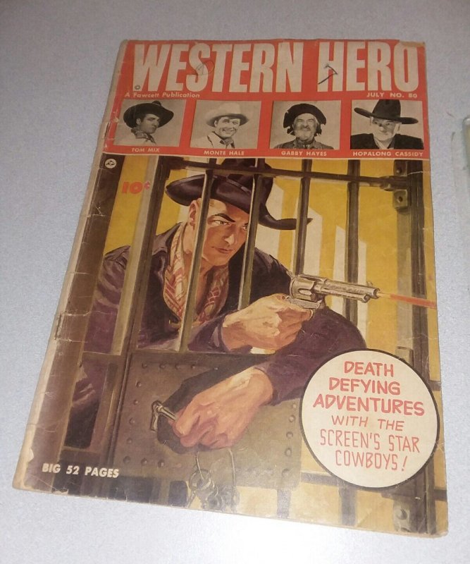 WESTERN HERO #80 golden age 1949 FAWCETT HOPALONG CASSIDY COVER william boyd