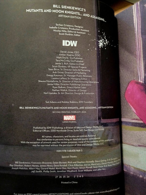 Sienkiewicz's Mutants, Moon Knights, Assassins Artisan Edition (IDW Marvel 2024)