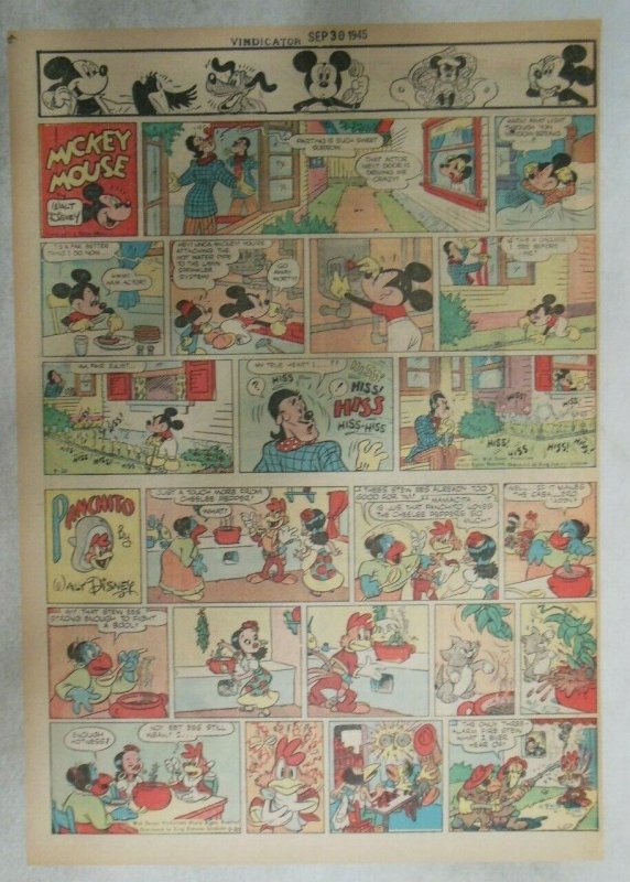 Mickey Mouse Sunday Page by Walt Disney from 9/30/1945 Tabloid Page Size 