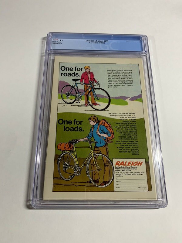 Detective Comics 437 Cgc 9.2 White Pages Dc Comics Batman Bronze