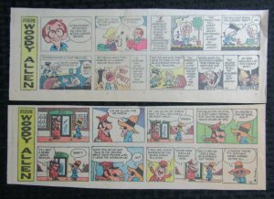 1977 INSIDE WOODY ALLEN 14x5 Newspaper Comic Strip LOT of 2 FN 6.0