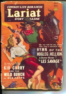 Lariat Story 7/1949-Allen Anderson headlight cover-western pulp thrills-Les S...