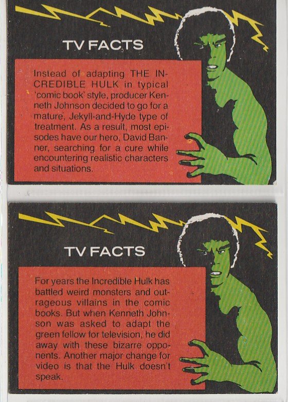 Incredible Hulk Trading Cards(Topps, 1979)