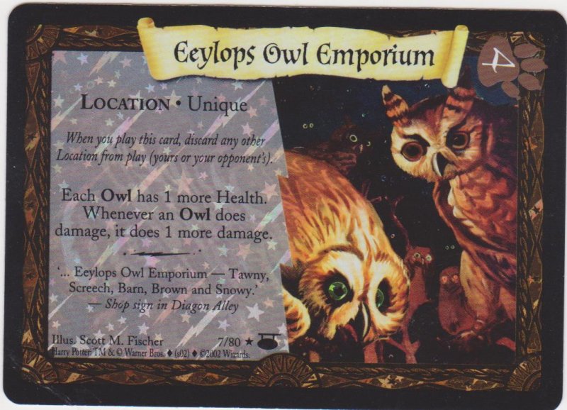 2002 Harry Potter Trading Card Game Eeylops Owl Emporium