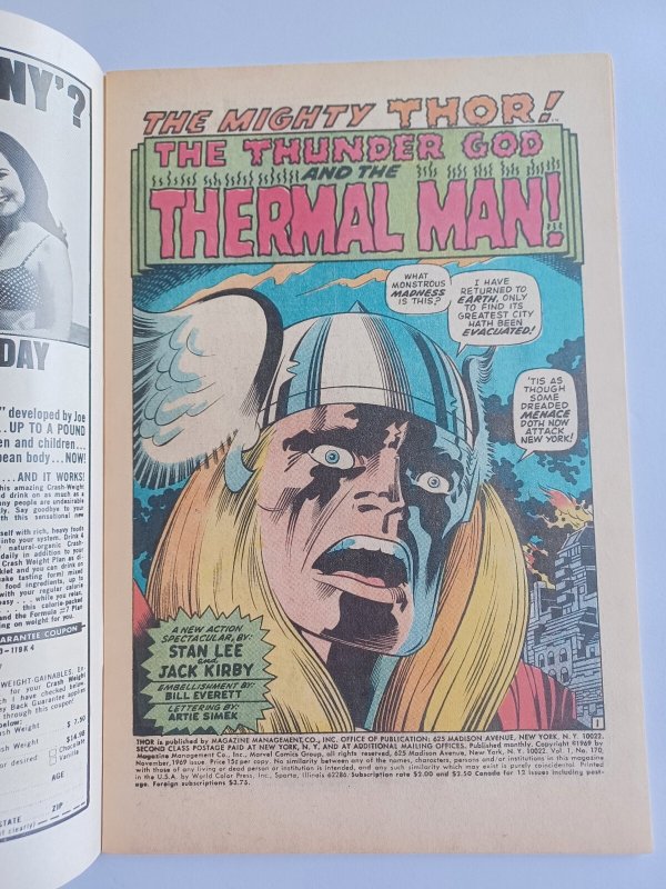 Mighty Thor #170 - 2nd app HIM/Warlock - Kirby - 1969 - VF/NM