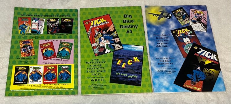 The Tick: Big Big Blue Destiny LOT #2-4 - S. Eli Stone Art. (9.0/9.2) 1997