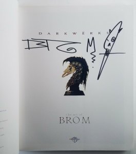 BROM DARKWERKS 1ST PRINT 1997 Rare 2x Signed and Sketched by BROM One of a kind