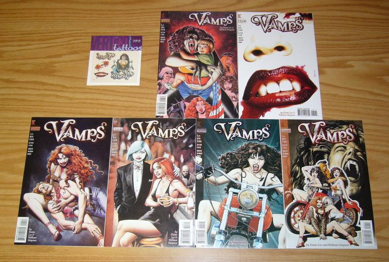 Vamps #1-6 VF/NM complete series + tattoos - vertigo bad girl vampires - bolland