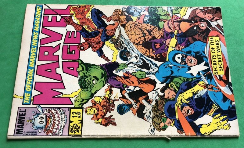 Marvel Age #12 (1984) w/Preview Sketch Spider-Man Black Costume Red Logo