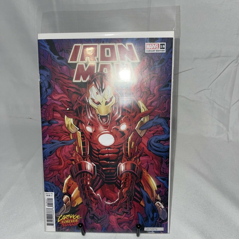 IRON MAN #18 03/23/2022 NM/NM- JEFF JOHNSON CARNAGE FOREVER VARIANT MARVEL  