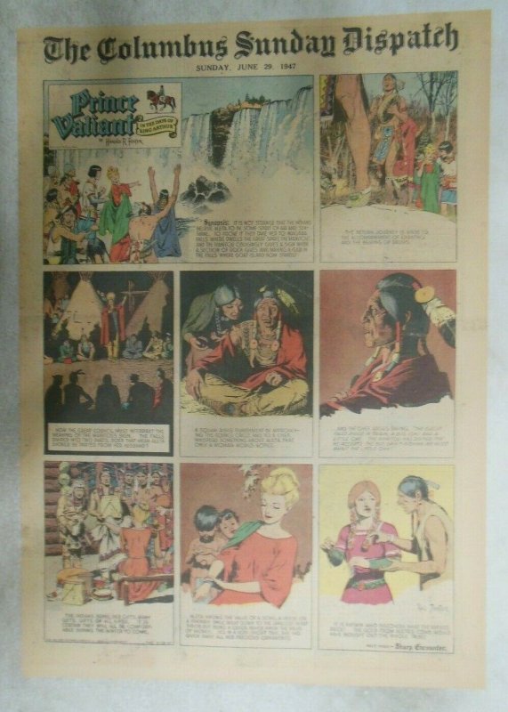 Prince Valiant Sunday Page by Hal Foster from 6/29/1947 Tabloid Page Size !