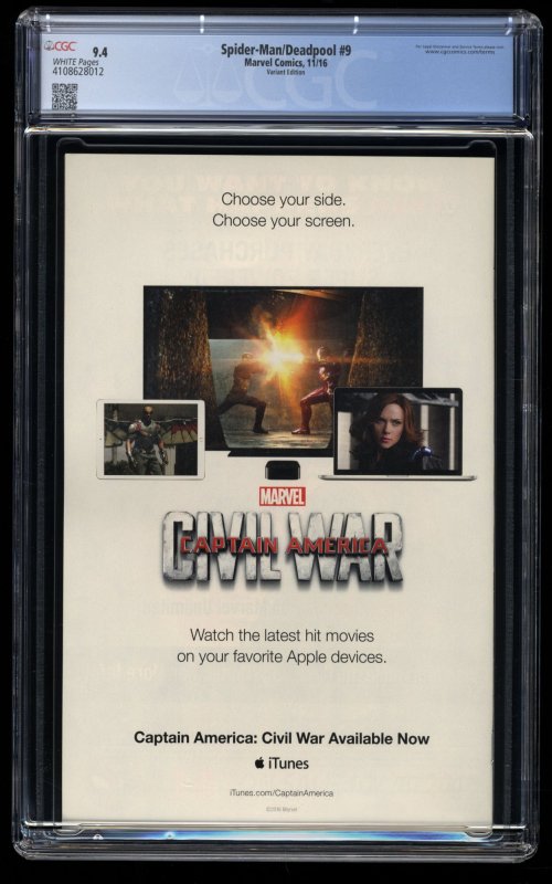 Spider-Man / Deadpool #9 CGC NM 9.4 White Pages