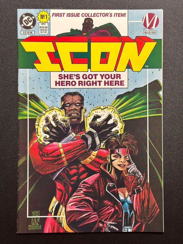 Icon #1 (1993) 1st App of Icon w/ Poster and Trading Card - VF/NM