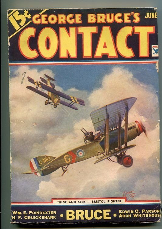 GEORGE BRUCE'S CONTACT 06/1934-WWI-BI-PLANE-FRANK TINSLEY-vg/fn