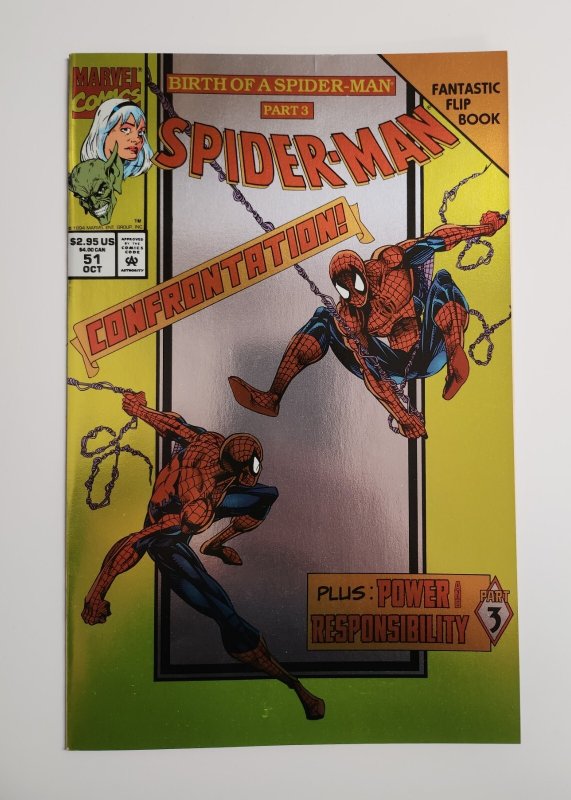 Spider-Man #51 - Ben Reilly's Identity Revealed/Foil Flipbook (9.0/9.2) 1994