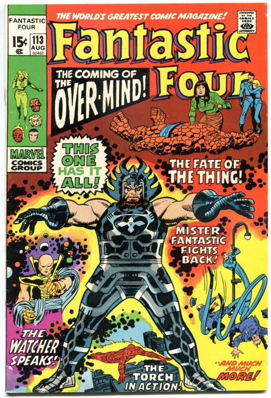 FANTASTIC FOUR #113, VF+, 1st Overmind, John Buscema, 1961,more FF in store, QXT