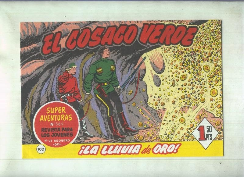 Facsimil de Ediciones B: El Cosaco Verde numero 102: La lluvia de oro