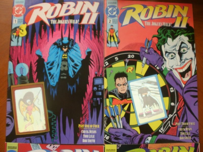 4 DC Comics ROBIN 2 (The Joker's Wild) Comic #1 #2 #3 #4 (1991) Hologram Foil