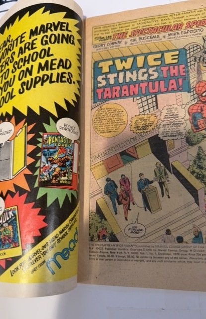 Spectacular Spider-Man #1tarantula stings twice light cover water/crease