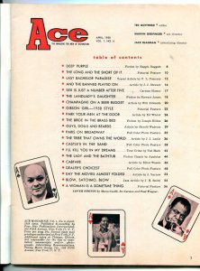 Ace Magazine April 1958- Playing card cover- cheesecake FN