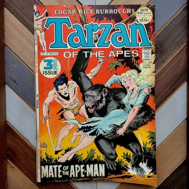 TARZAN #209, 211 (DC 1972) Last GIANT! Burroughs JOE KUBERT Covers + HAL FOSTER