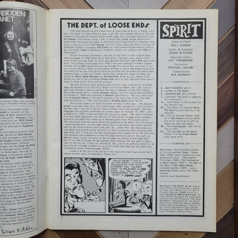 THE SPIRIT #25 (Magazine 1980) Classic WILL EISNER Art & Stories