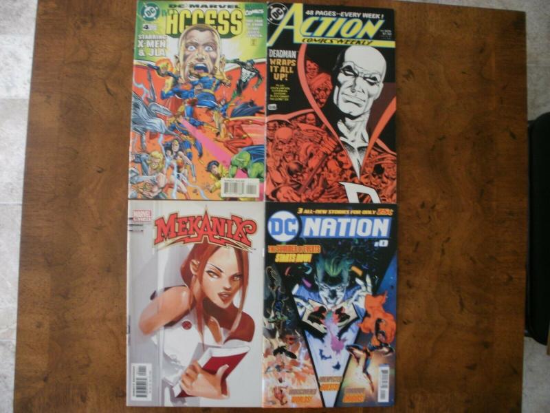 4 Comic Book: DC/MARVEL ACCESS #4 ACTION COMICS WEEKLY #625 MEKANIX #1 DC NATION