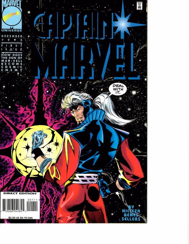 Lot Of 2 Captain Marvel Marvel Comic Book #1 2 Iron Man  AH4