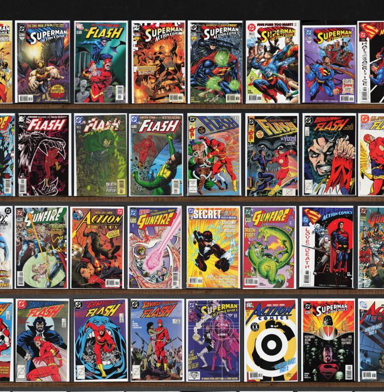 Huge Lot 150+ Comics with Action Comics, The Flash, Sgt. Rock, Gunfire & More!