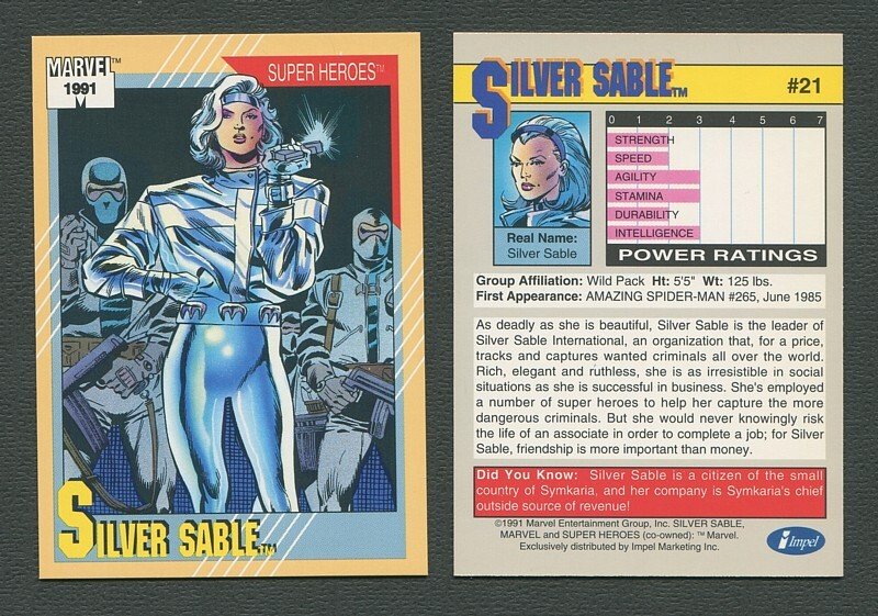 1991 Marvel Comics II  Card  #21 ( Silver Sable )  NM-MT