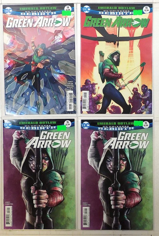 Green Arrow Lot of 4 #14, 15, 16 x2 (2017) DC Comics 1st Print Comic Books