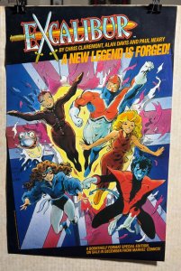 1987 EXCALIBUR by Davis & Neary 11x17 PROMO Poster FN 6.0 Marvel Comics