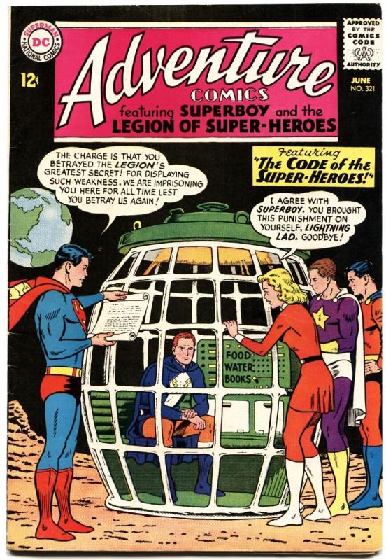 ADVENTURE COMICS #321 1964-SUPERBOY-LEGION-BLACK COVER- HIGH GRADE