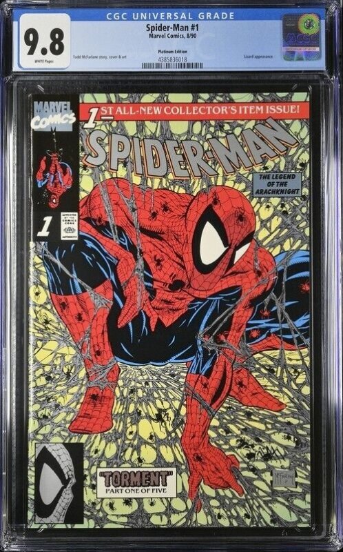 SPIDER-MAN #1 CGC 9.8 PLATINUM EDITION WHITE PAGES 6018