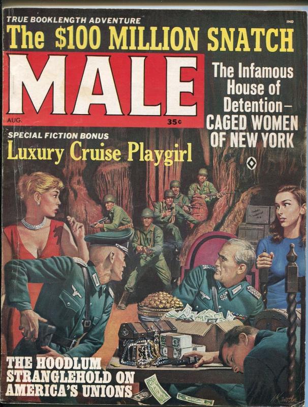 Male 8/1964-Atlas-Kunstler cover-Nazis-U.S. commandos-war-cheesecake-Minney-VG