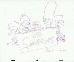 The Simpsons Merchandise Logo - Signed art by Bill Morrison