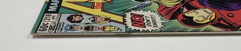 Avengers #218 (1982) Newsstand Edition Good Condition