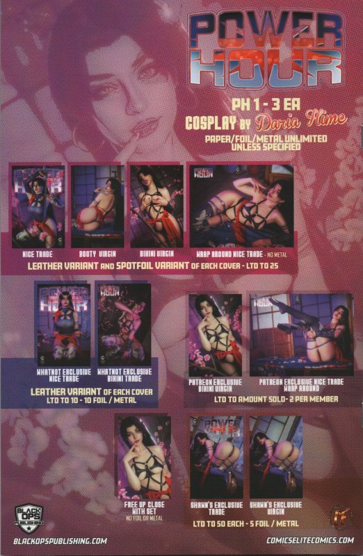 Power Hour #3 Daria Hime Cosplay PSYLOCKE Bikini Tongue Virgin Variant Cover NM