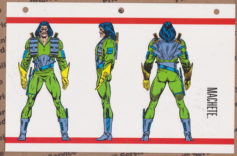 Official Handbook of the Marvel Universe Sheet- Machete