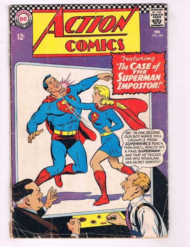 4 Action Comics DC Books Superman # 312 339 346 358 VG-FN Supergirl Braniac J77