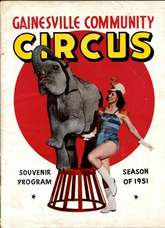 Gainesville Community Circus Program Book 1951-Batty Ward-Will Rogers-circus inf