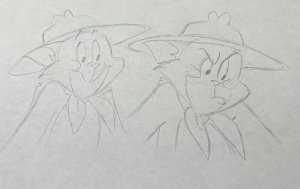 Tom And Jerry -  Two Character Original Pencil Sketch/Unknown Artist!