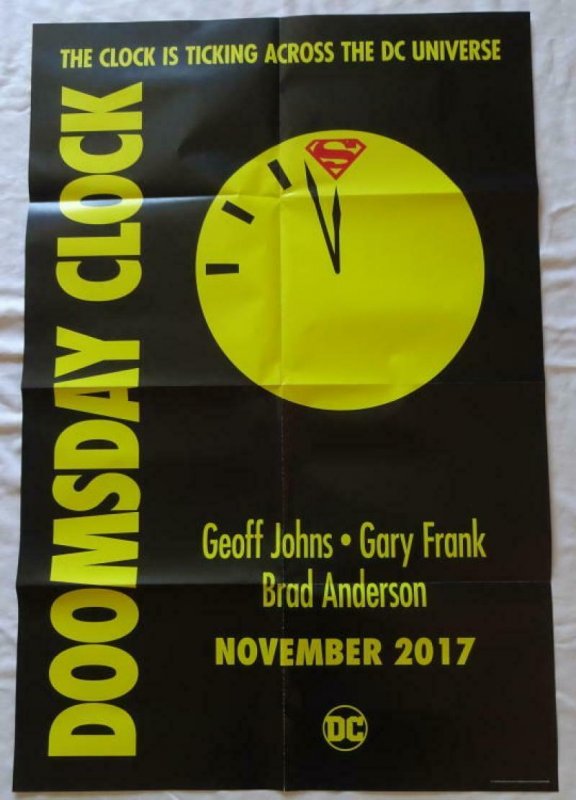 DOOMSDAY CLOCK Promo poster, 24 x 36, 2017, DC,  SUPERMAN, FLASH Unused   019