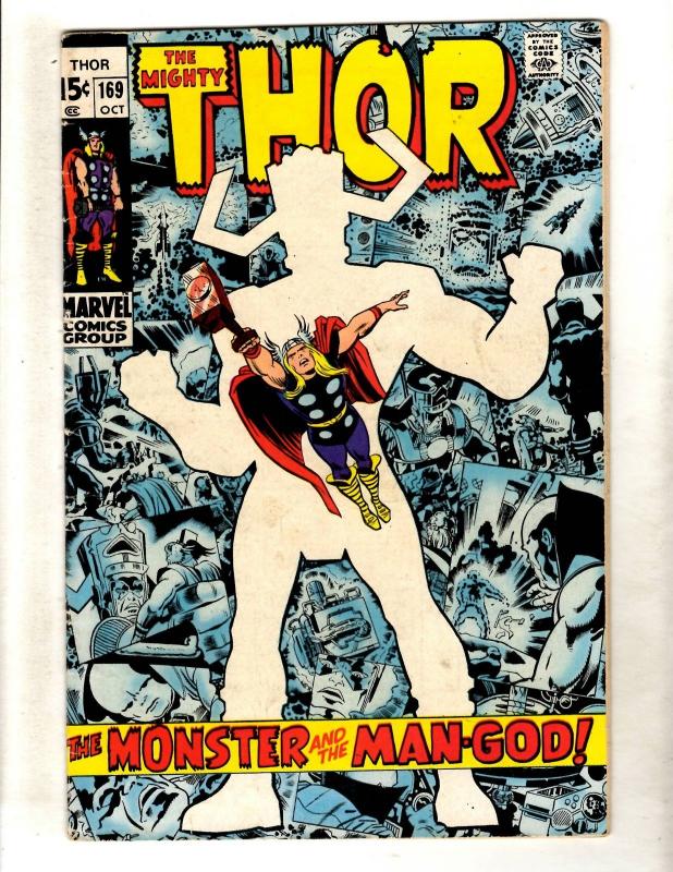 Thor # 169 FN- Marvel Comic Book Odin Loki Avengers Sif Asgard Warriors 3 FM4