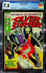 The Silver Surfer #5 (1969) - CGC 7.5 - Cert #3979245022