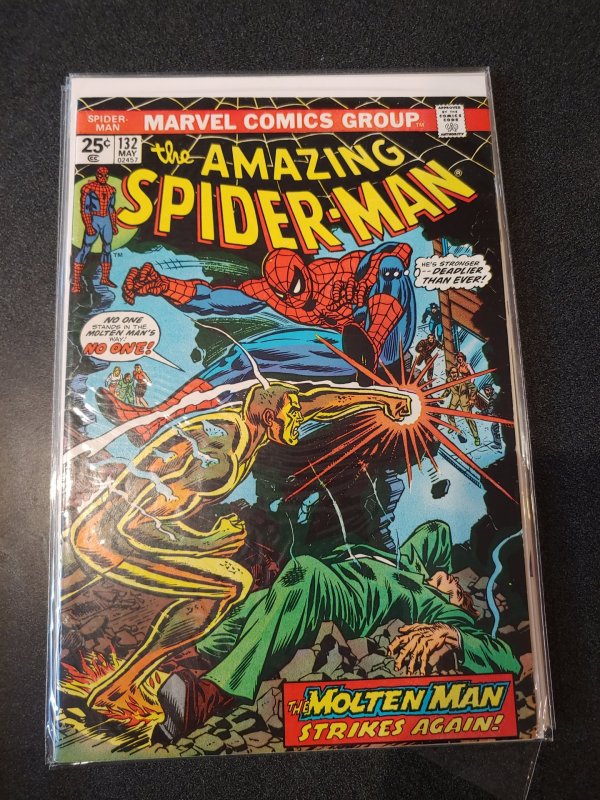 The Amazing Spider-Man #132 Molten Man - 1974 Original