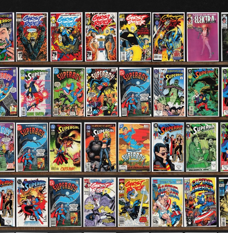 Huge Lot 150+ Comics with Superboy, Ghost Rider, Marvel Two In One & More!
